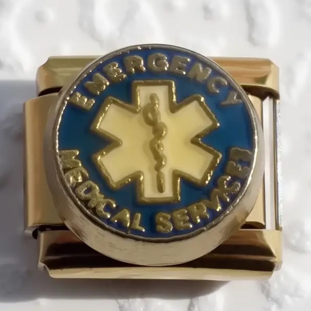 Italian charm bracelet charm emergency medical services